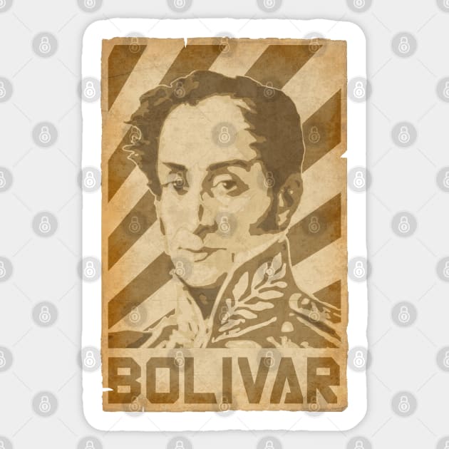 Simon Bolivar Retro Propaganda Sticker by Nerd_art